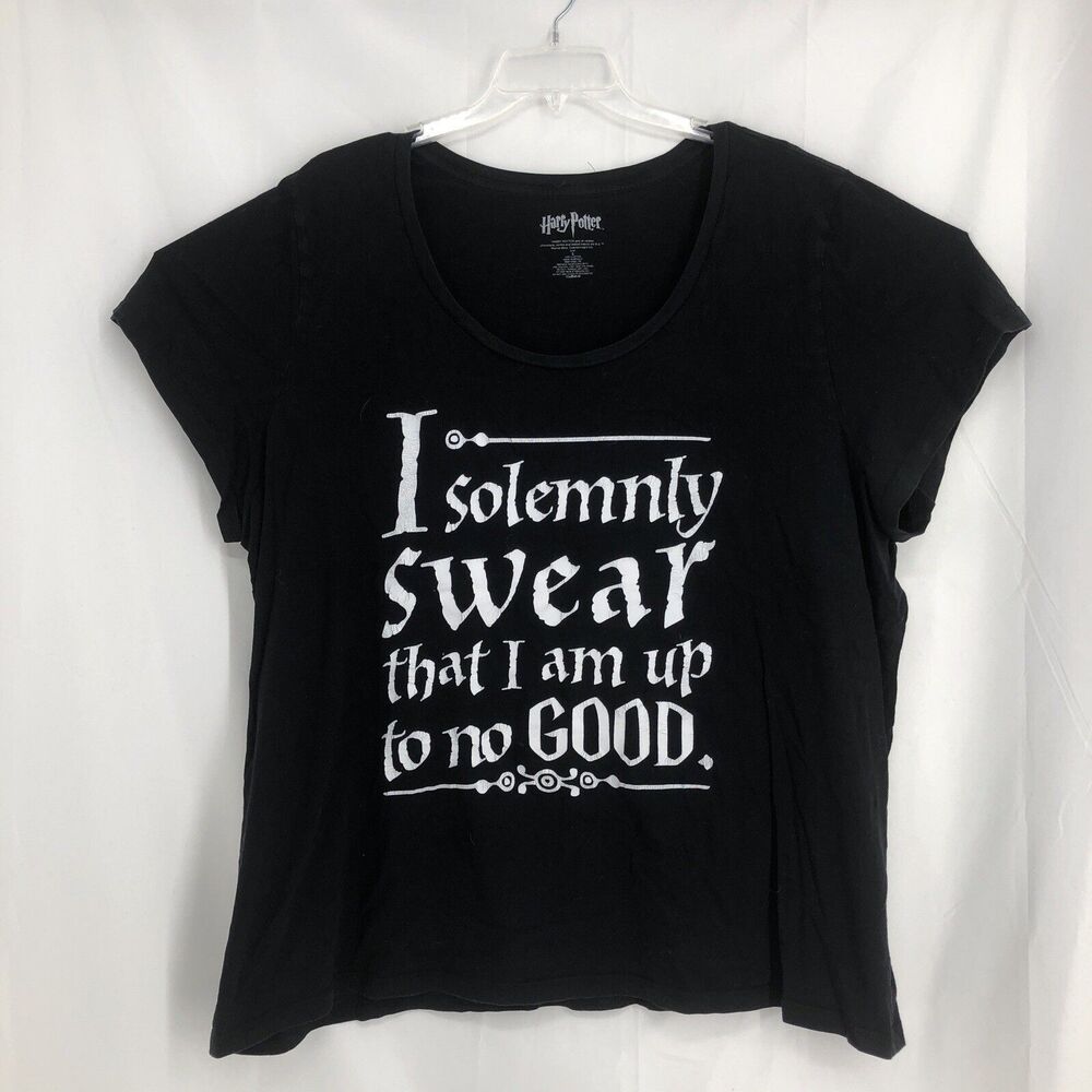 Harry Potter Womens Black I Solemnly Swear That I Am Up To No Good T-shirt Sz 5